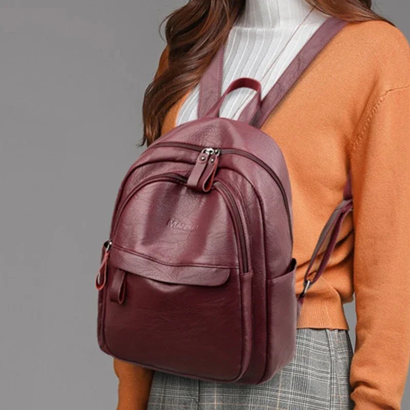 2024 weibliche Leder rucksäcke hochwertige Damen rucksäcke Luxus designer große Kapazität lässig Tages rucksack Mädchen Mochi las sac a dos - Blockshop.store