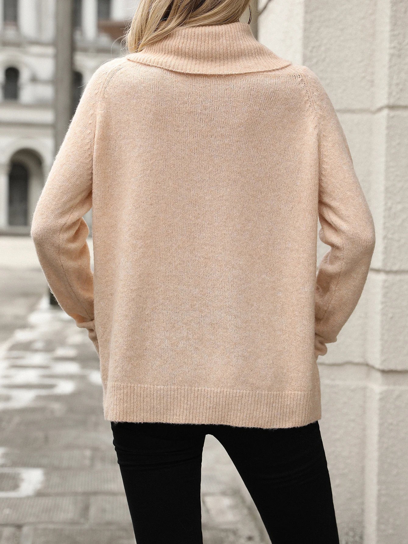 2025, Winter Casual Rollkragen Gestrickte Pullover Für Frauen Solide Langarm Pullover Damen Herbst Trend Warm Off Schulter Jumper - Blockshop.store