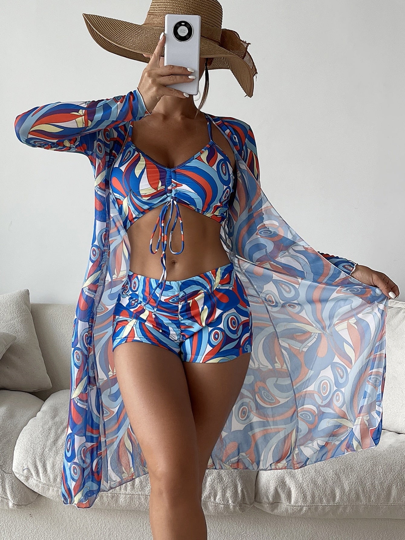 3 Pieces Print Bikini Sets - Blockshop.store