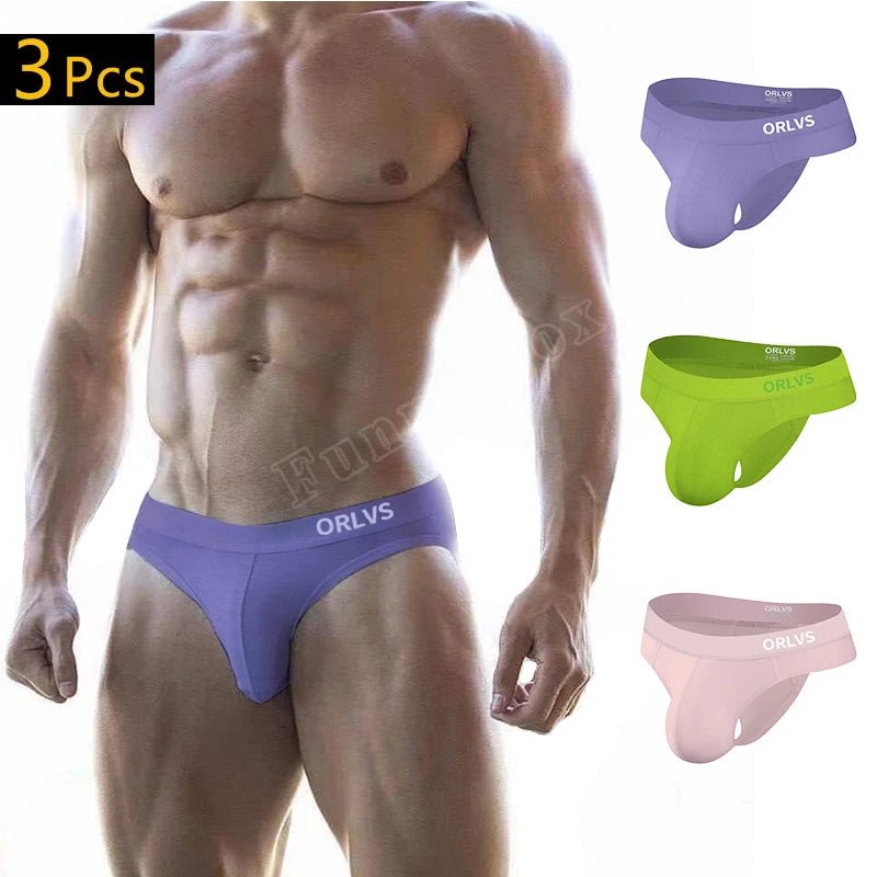 3 Stück Herren unterwäsche modal bequem und atmungsaktiv Immergrün lila passend zu niedriger Taille Hüftlift sexy Slips Jugend unterwäsche - Blockshop.store