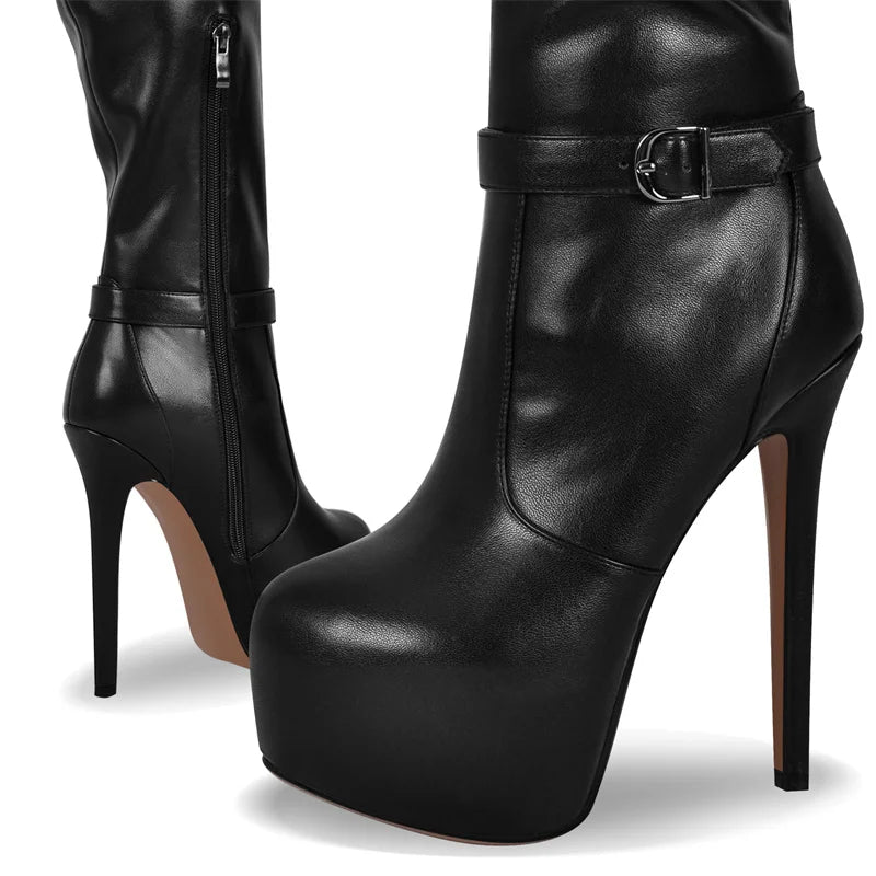 Only maker weiblich über dem Knie Stiefel dünne High Heel schwarz matt Seite Reiß verschluss Mode Frauen Winter Oberschenkel Stiefel