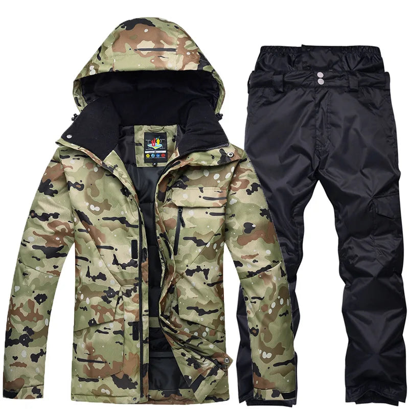 Neue Herren Camouflage Ski Anzug Wasserdicht Atmungsaktiv Snowboard Jacke Winter Schnee Hosen Anzüge Männlichen Skifahren und Snowboarden Sets