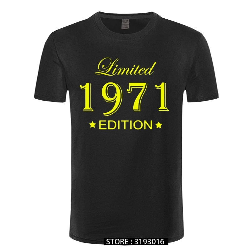 Man Made in 1971 T-shirt Tops Limited Edition 1971 T Shirts Short Sleeve Funny Birthday Tshirts for Men