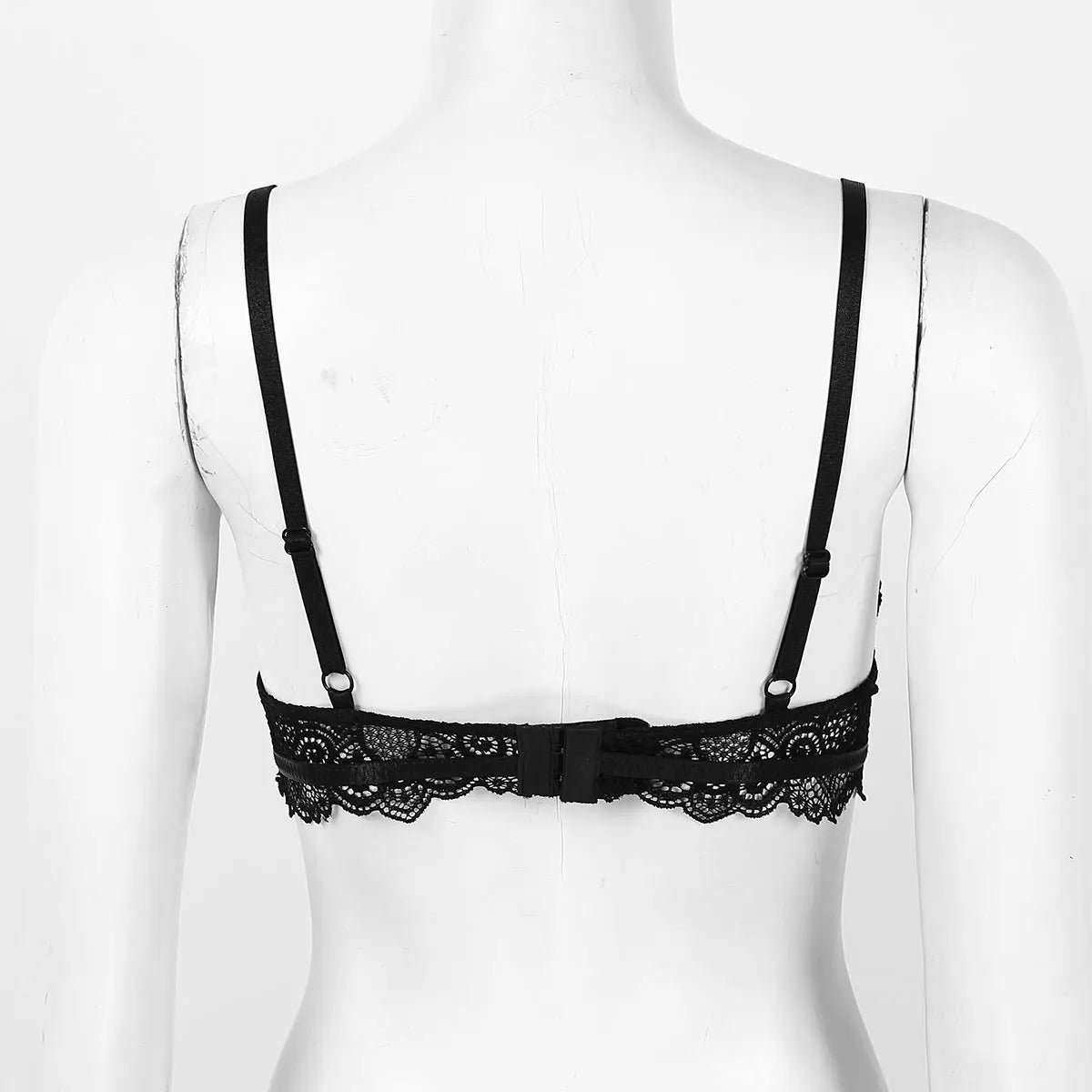 Damen sexy Blumen Spitze Viertel Tasse Push-up Bügel BH Tops aushöhlen Brust Bra lette Dessous Büstenhalter Unterwäsche