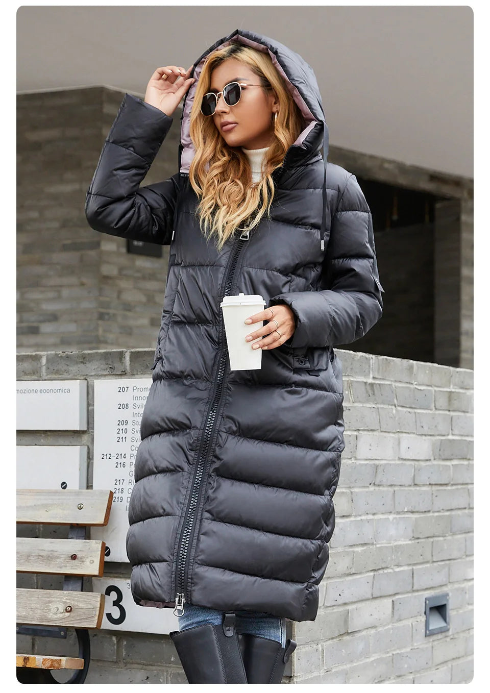 GASMAN Neue 2022 unten jacke weibliche Mode lange Designer frauen winter parka Marke Kontras warme outwear frauen mantel 21792