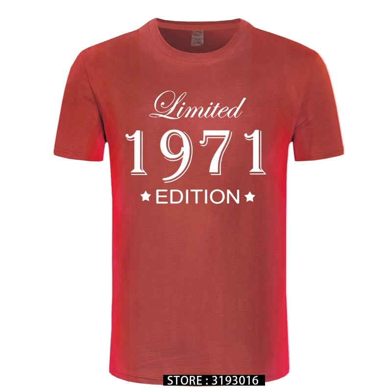 Man Made in 1971 T-shirt Tops Limited Edition 1971 T Shirts Short Sleeve Funny Birthday Tshirts for Men