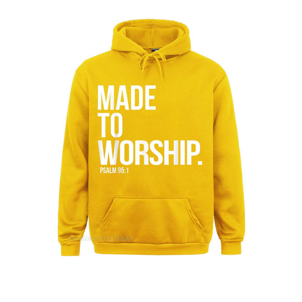 Made To Worship Psalm 95 1 Faith Based Christian Hoodie Print Mens Sweatshirts Plain Long Sleeve Hoodies Hip Hop Sportswears