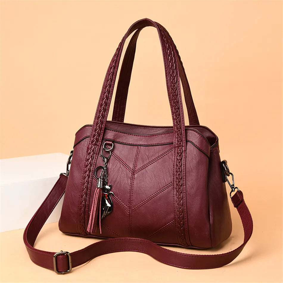 Sac A Main Weiches Leder Luxus Handtaschen Frauen Taschen Designer Damen Handtasche Hohe Qualität Quaste Umhängetaschen Für Frauen Tote Tasche