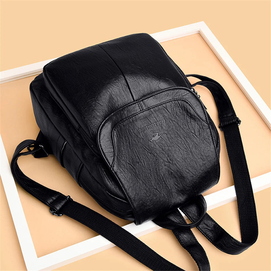 Echte Frauen Leder Rucksack Mode weibliche Umhängetasche Sack a dos Damen Rucksack Mochi las Schult aschen für Teenager-Mädchen 2024