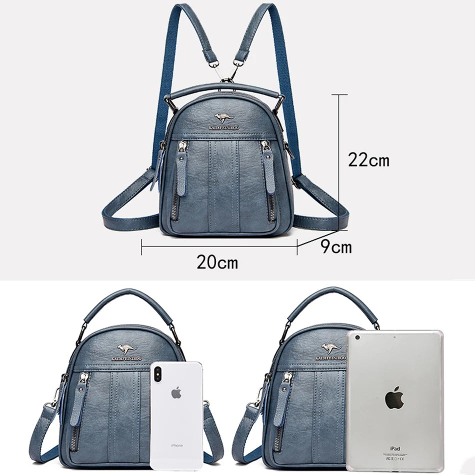 4-in-1-Lederrucksäcke, multifunktionale weibliche Umhängetasche, modischer Damen-kleiner Rucksack, Reisetaschen für Mädchen, neuer Messenger-Beutel