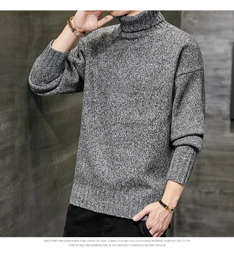 Rollkragen Männer Pullover Herren Stricken Pullover Pullover Männlichen Gestrickte Bodenbildung Shirt Herren Jumper Winter Kleidung für Mann Schildkröte Hals