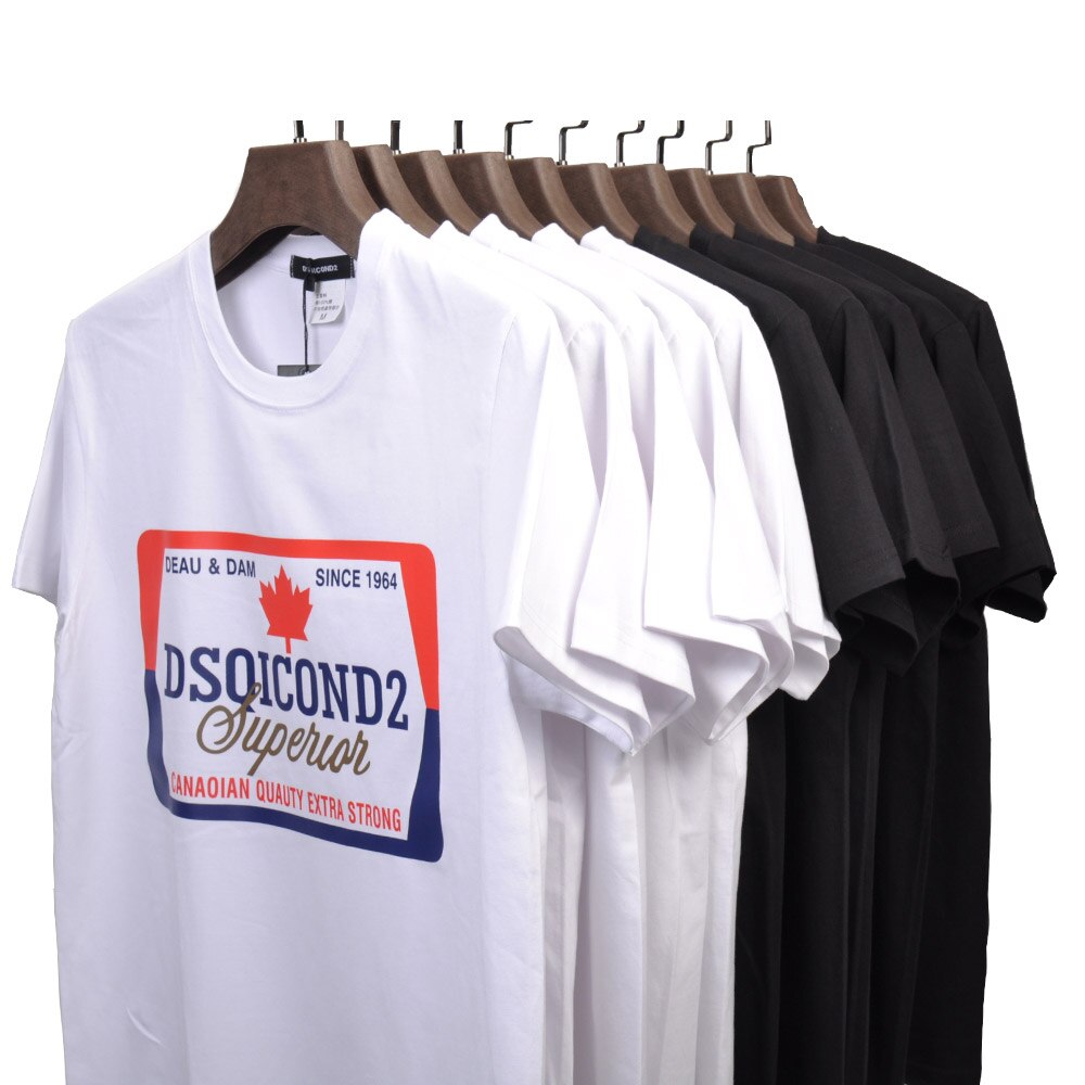 DSQICOND2 Brand Tees Men's T Shirt Short Sleeves Men Tops Print Cotton Fashion Tide Summer Casual Loose Couple Short Sleeve Tees
