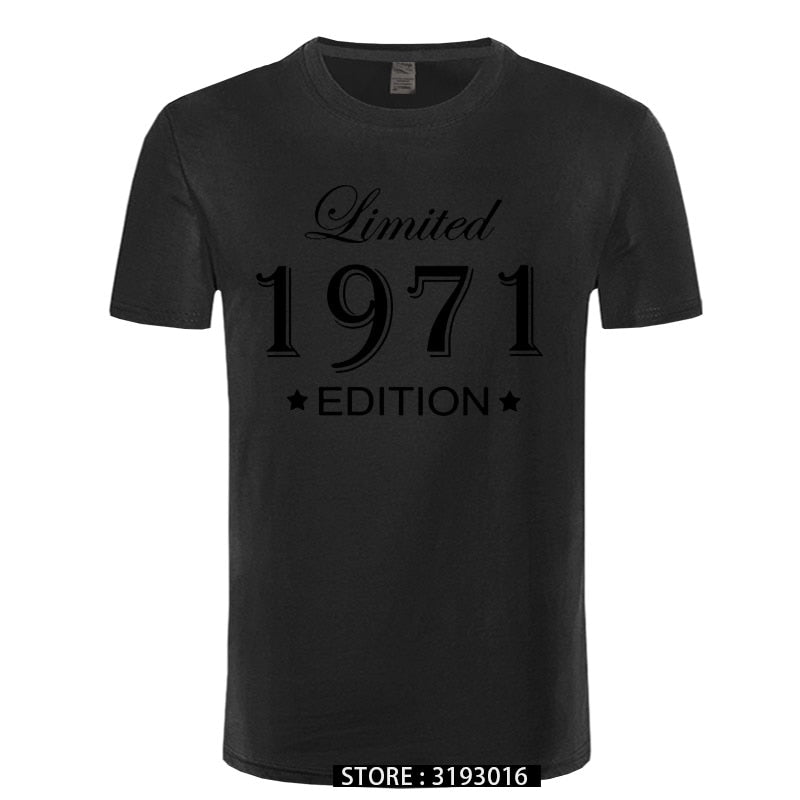 Man Made in 1971 T-shirt Tops Limited Edition 1971 T Shirts Short Sleeve Funny Birthday Tshirts for Men