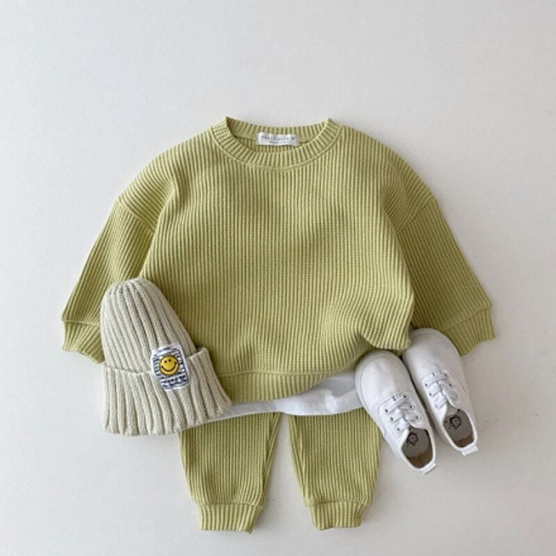 Baby Clothing sets Tracksuits for Girls Sets Cotton Knitting Pullovers Tops+Pants Clothes for Boys Newborn Toddler Outfits Loose