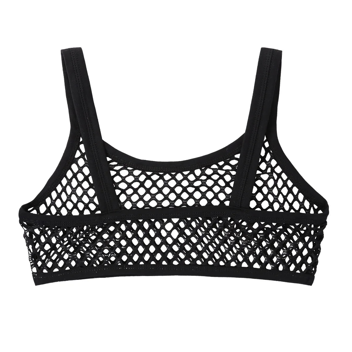 Frauen Erotische Dessous Sexy Sehen Durch Fishnet Leibchen Spaghetti Schulter Riemen Crop Top Einfarbig U Ausschnitt Tank Weste Top