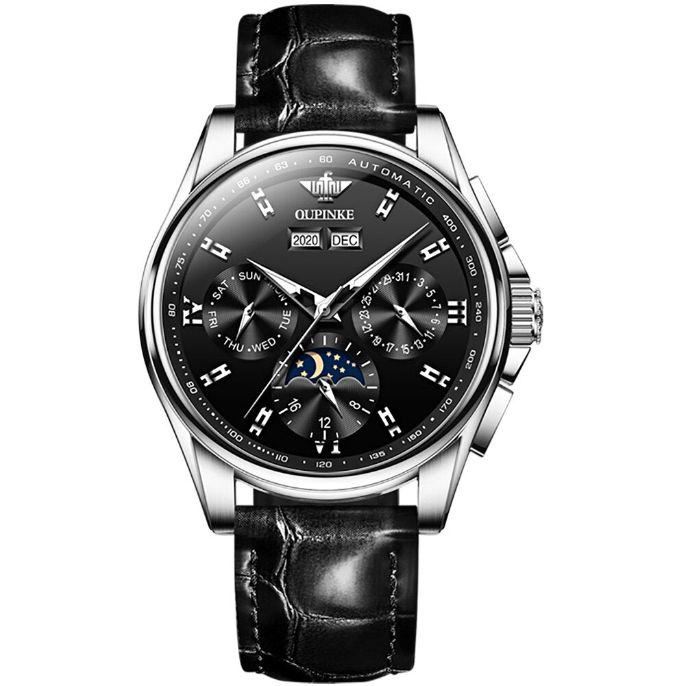 Switzerland OUPINKE Men Mechanical Watch Luxury Automatic Watch Leather Sapphire Waterproof Sports Wristwatch Montre homme 2021
