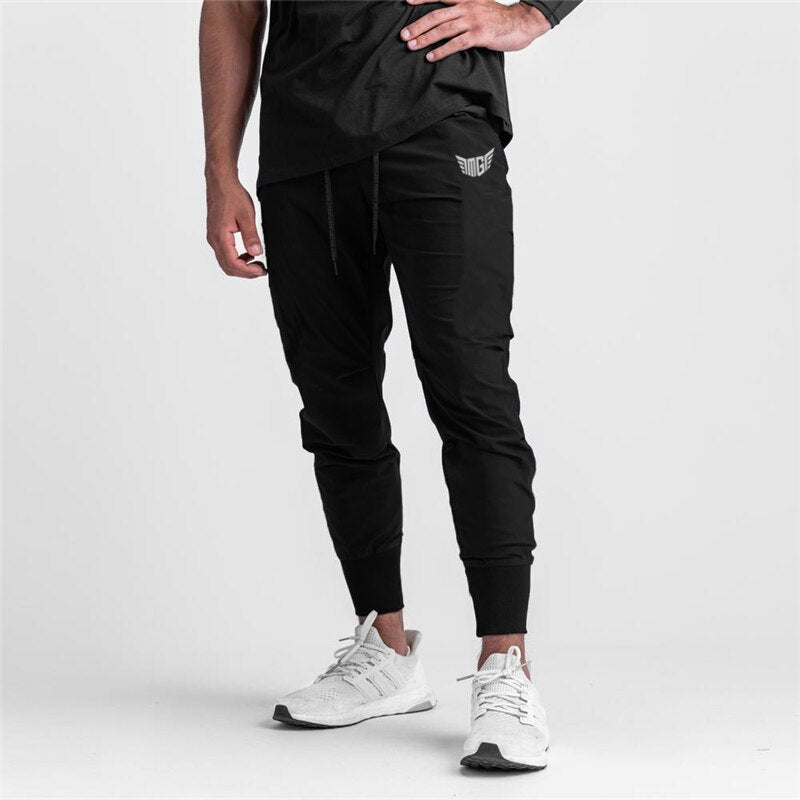 New Autumn Muscle Mens Fitness Running Training Sports Trousers Men&#39;s Sweatpants Breathable Slim Fit Beam Mouth Casual Gym Pants