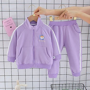 1 2 3 4 5 6 jahre Mädchen Kleidung Sets Nette Katze Frühling Zipper Mantel Und Hosen 2Pcs Wenig prinzessin Anzug Herbst Outfit Kinder Kleidung