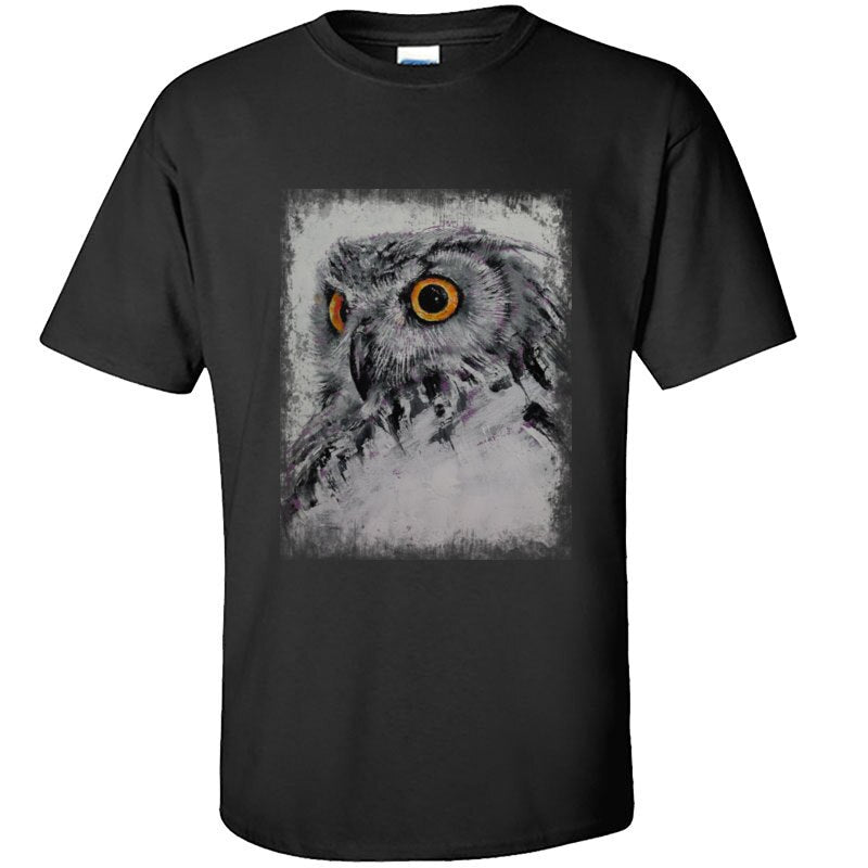 Sketch Drawing Owl T-Shirt 2019 Newest Pure Cotton Fitness Sport T-Shirt for Men Camiseta Popular Fashion Brand New Tshirt Man