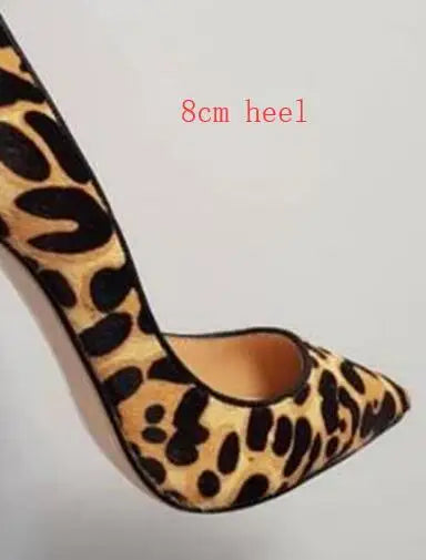 Frauen Klassische Stil Spitz Leopard Wildleder Leder Stiletto Pumps 8cm 10cm 12cm Große Größe Hohe fersen Formale Kleid Schuhe