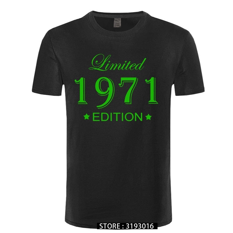 Man Made in 1971 T-shirt Tops Limited Edition 1971 T Shirts Short Sleeve Funny Birthday Tshirts for Men