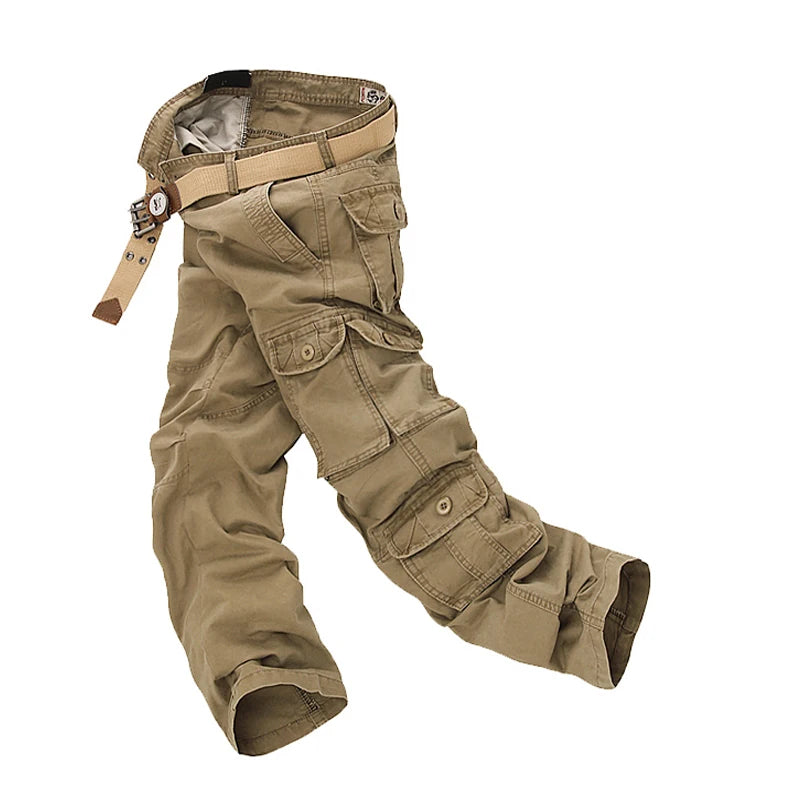 Fashion Military Cargo Pants Men Loose Baggy Tactical Trousers Oustdoor Casual Cotton Cargo Pants Men Multi Pockets Big size