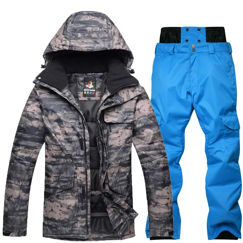 Neue Herren Camouflage Ski Anzug Wasserdicht Atmungsaktiv Snowboard Jacke Winter Schnee Hosen Anzüge Männlichen Skifahren und Snowboarden Sets