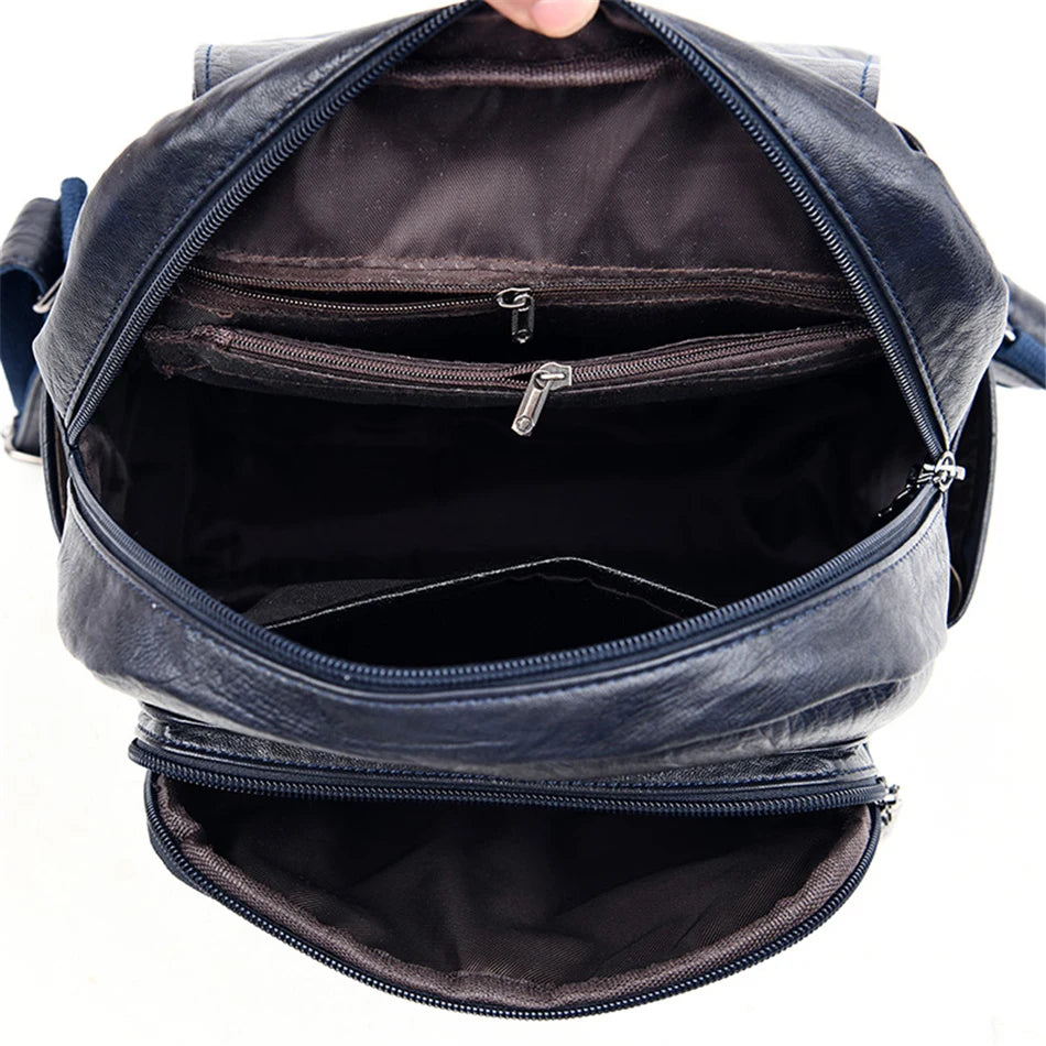 Echte Frauen Leder Rucksack Mode weibliche Umhängetasche Sack a dos Damen Rucksack Mochi las Schult aschen für Teenager-Mädchen 2024