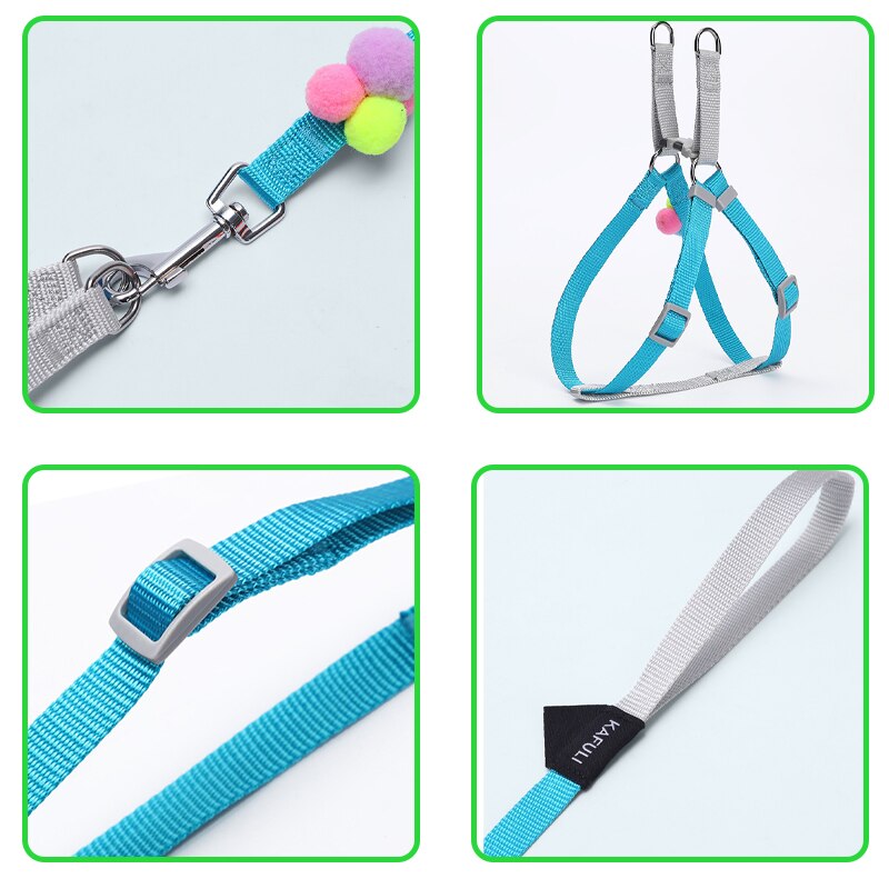Adjustable Cat Harness and Leash Small Dog Vest Lead Puppy Kitten Collar Pet Harness Belt Cats Collar Leash Goods Accessories