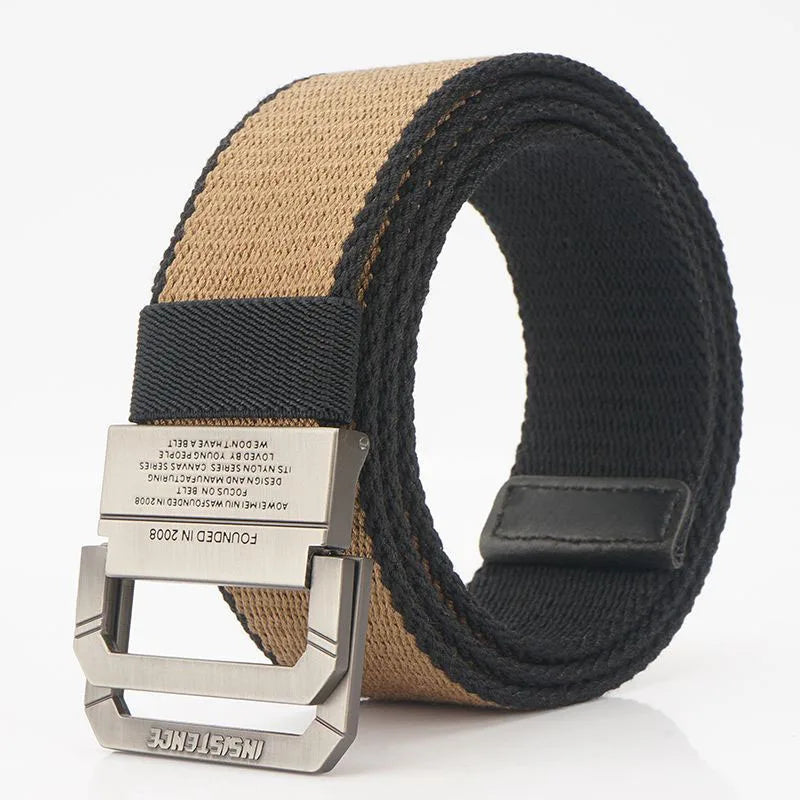 New Brand 3.8cm Canvas Belt Men Women Alloy Buckle 125cm Casual Canvas Belt High Quality Knitting Belt AF201