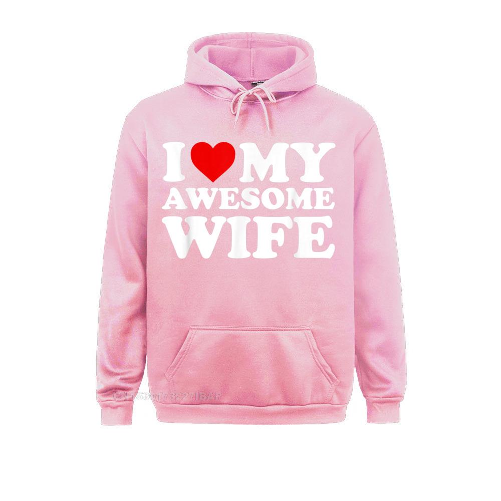 Mens I Love My Awesome Wife Hoodie With Heart Hoodie Hoodies Summer Rife Tight Long Sleeve Men&#39;s Sweatshirts Unique Sportswears