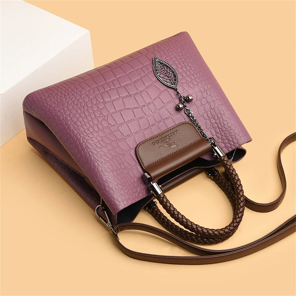 Echte Marke Leder 3 Schichten Alligator Umhängetasche für Frauen Weibliche Schulter Messenger Sac Luxus Designer Damen Handtaschen