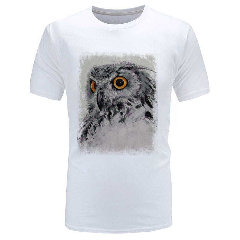 Sketch Drawing Owl T-Shirt 2019 Newest Pure Cotton Fitness Sport T-Shirt for Men Camiseta Popular Fashion Brand New Tshirt Man