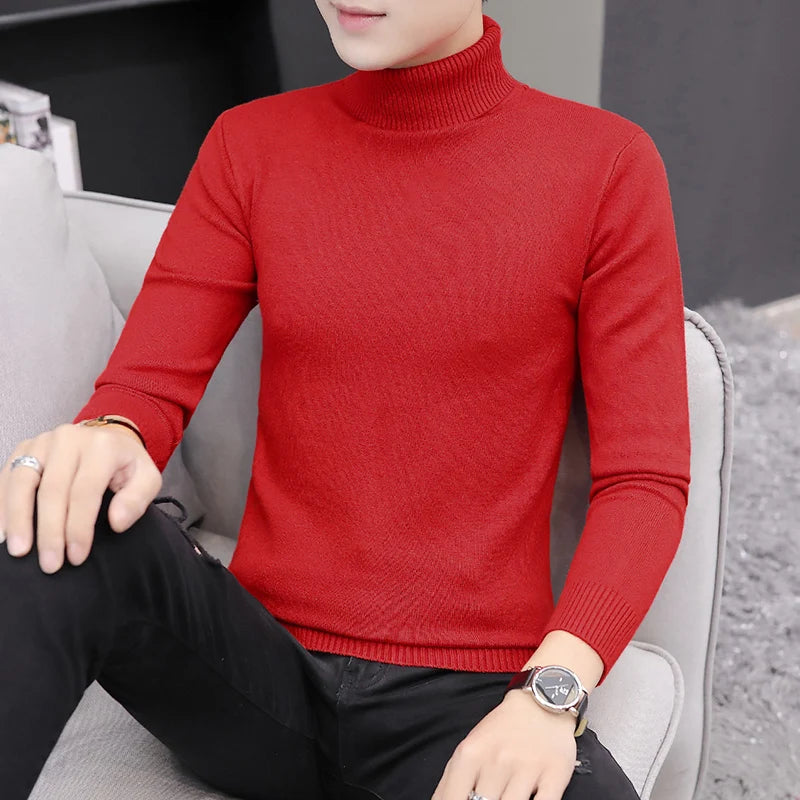 Männer Rollkragen Pullover Fashion Slim Fit Pullover Mens Solide Strick Rollkragen Pullover Lässige Warm Pullover Pullover Männer