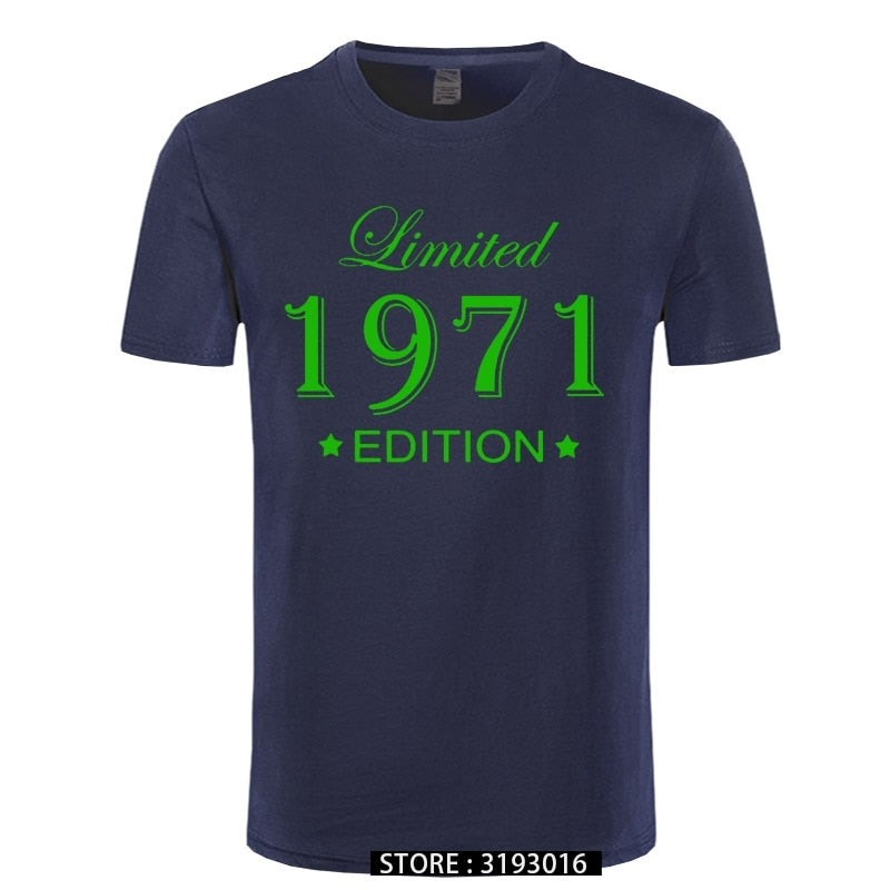 Man Made in 1971 T-shirt Tops Limited Edition 1971 T Shirts Short Sleeve Funny Birthday Tshirts for Men