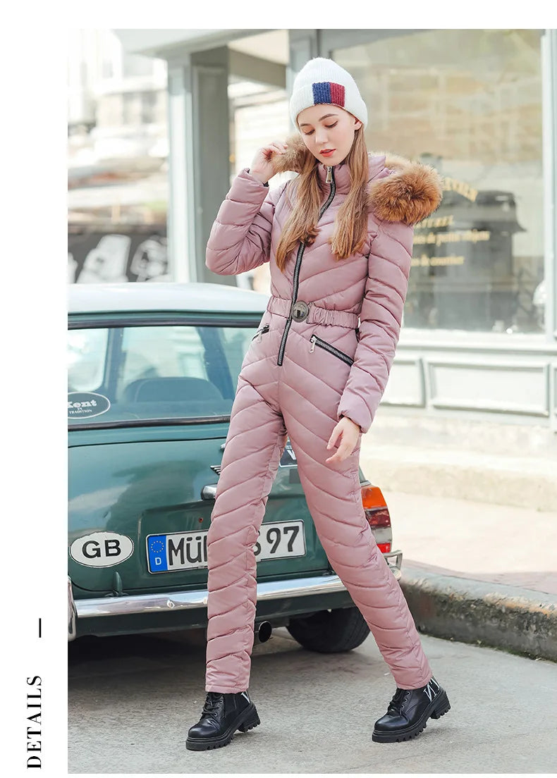 Neue Mode Eine-Stück Ski Anzug Frauen Warme Skifahren Overall Snowboarden Anzüge Weibliche Outdoor Schnee Kostüme Winter Overalls