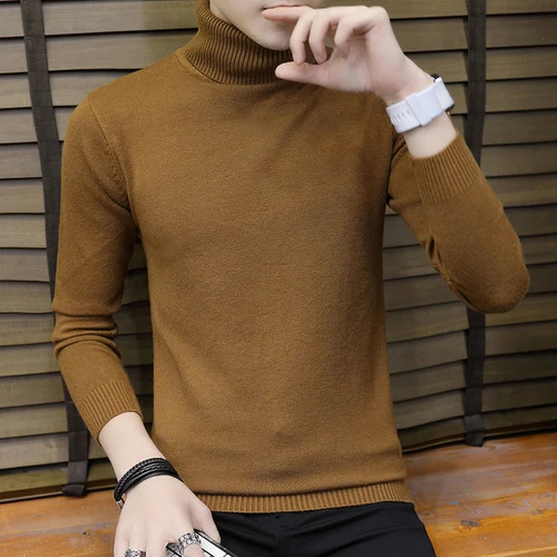 Männer Rollkragen Pullover Fashion Slim Fit Pullover Mens Solide Strick Rollkragen Pullover Lässige Warm Pullover Pullover Männer