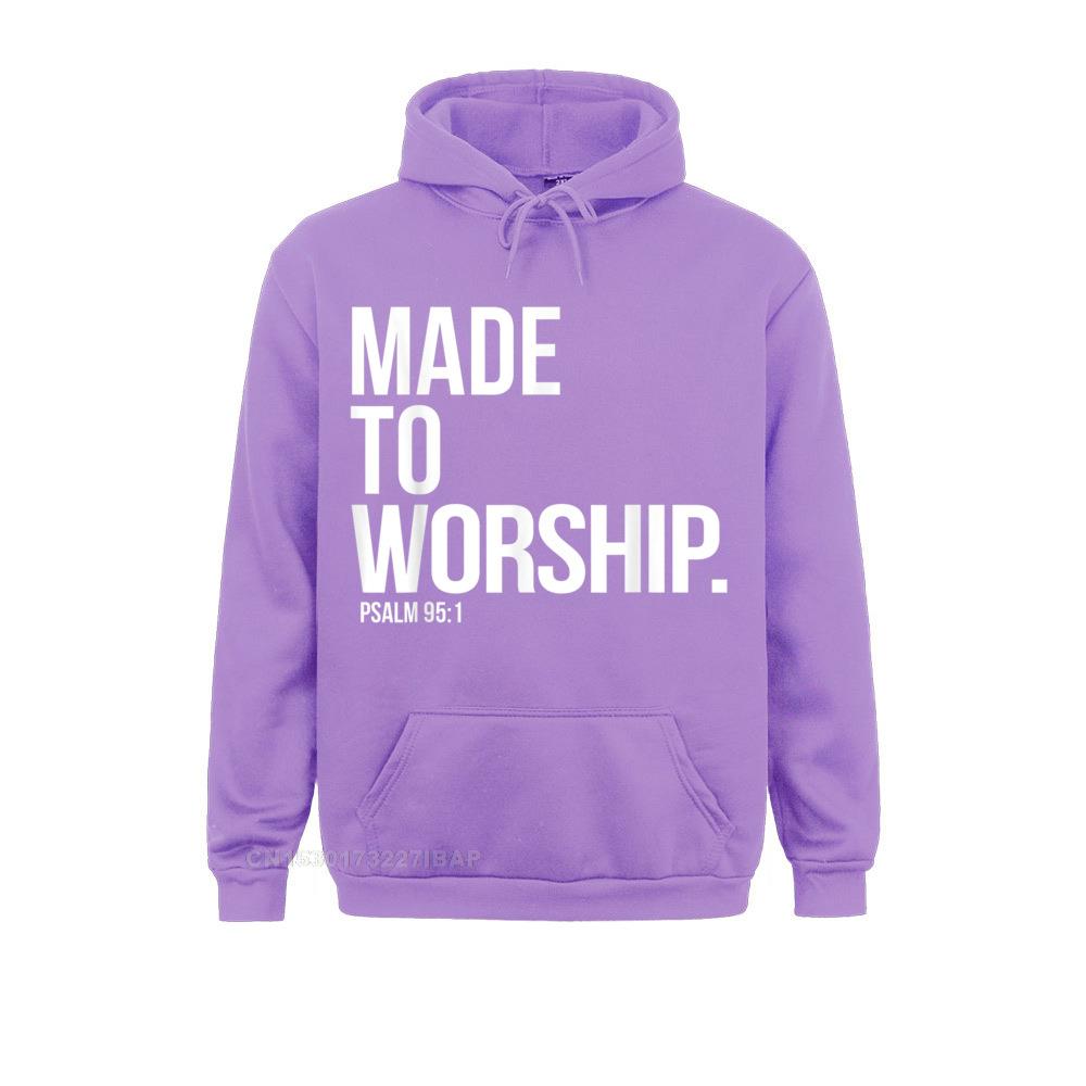 Made To Worship Psalm 95 1 Faith Based Christian Hoodie Print Mens Sweatshirts Plain Long Sleeve Hoodies Hip Hop Sportswears