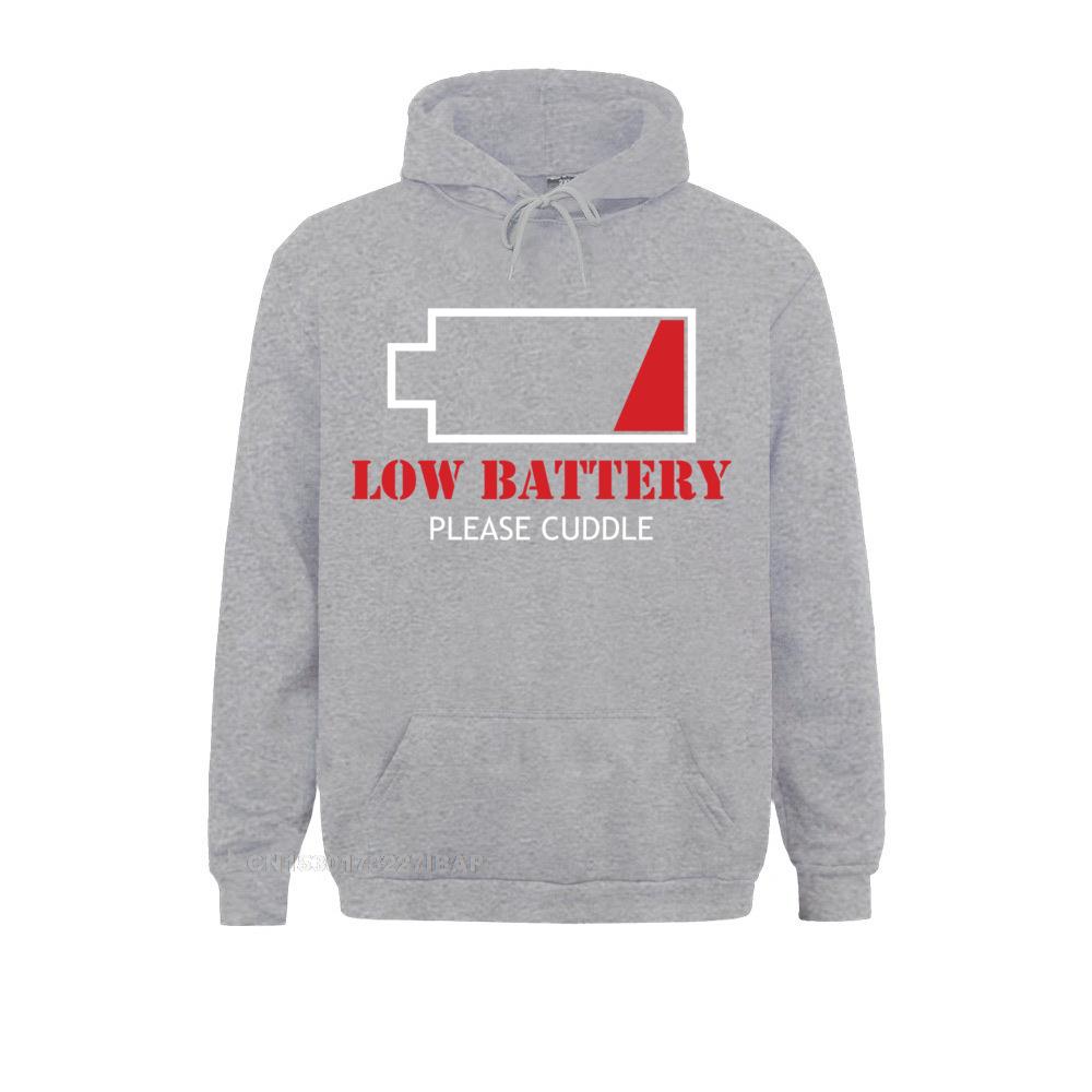 Low Battery Please Cuddle Sweatshirt Hoodies Thanksgiving Day Slim Fit Youthful Mens Sweatshirts Printed On Sportswears