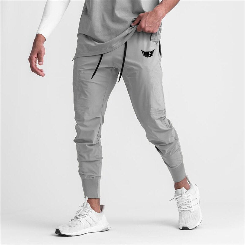 New Autumn Muscle Mens Fitness Running Training Sports Trousers Men&#39;s Sweatpants Breathable Slim Fit Beam Mouth Casual Gym Pants