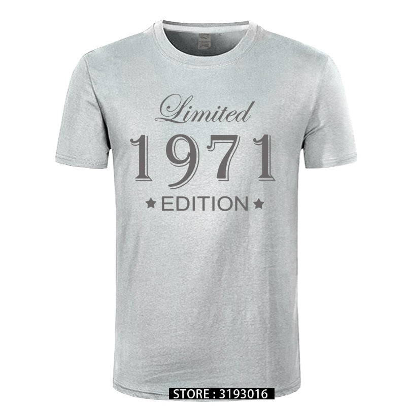 Man Made in 1971 T-shirt Tops Limited Edition 1971 T Shirts Short Sleeve Funny Birthday Tshirts for Men