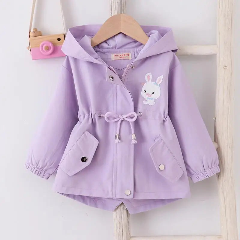 Herbst Beiläufige Lange Windjacke Mantel Für Mädchen Niedlichen Kaninchen Baby Jacke Mit Kapuze Kinder Oberbekleidung 1-7 Jahre Kleinkind mädchen Kleidung