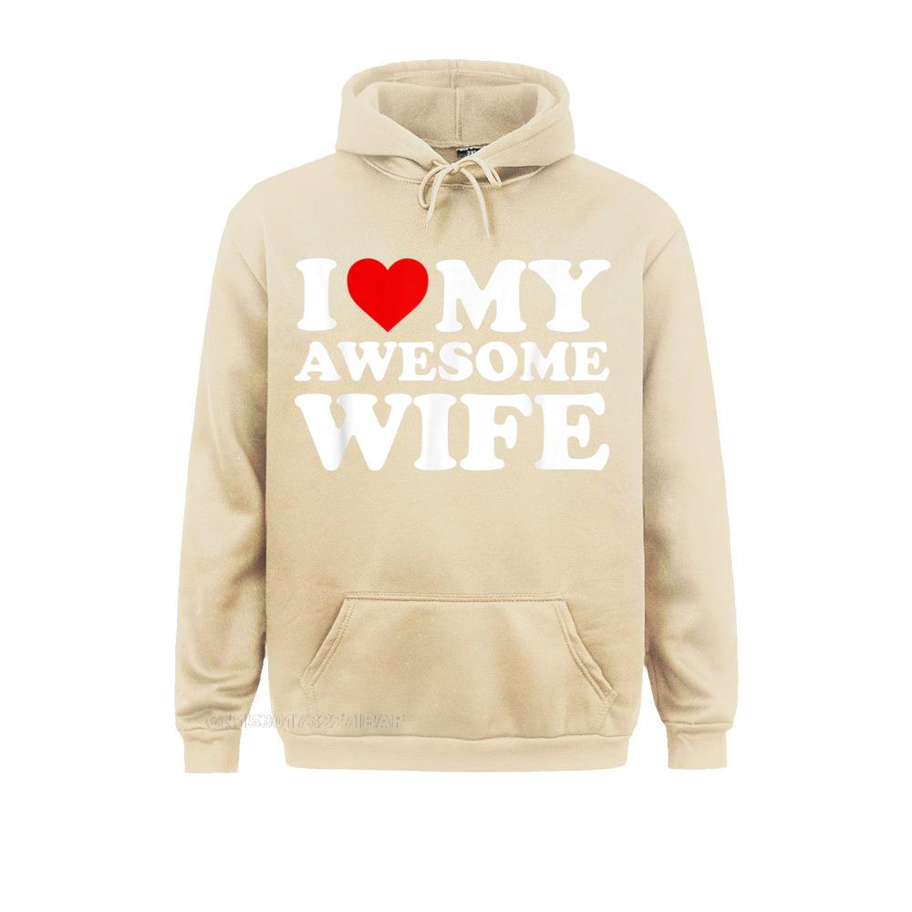 Mens I Love My Awesome Wife Hoodie With Heart Hoodie Hoodies Summer Rife Tight Long Sleeve Men&#39;s Sweatshirts Unique Sportswears