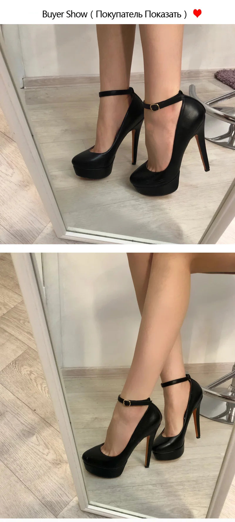 Onlymaker Frauen Plattform Mary Jane Pumps Riemchen Stiletto High Heels Kleid Schnalle Schuhe Große Größe Mode Party Dünne Fersen