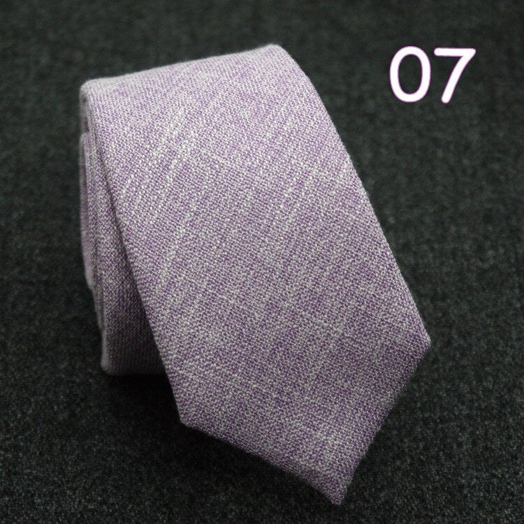 Stylish Men Students Work Tie Soild Cotton and Linen Version Gifts for Mens Unisex 6cm Cotton Versatile Tie