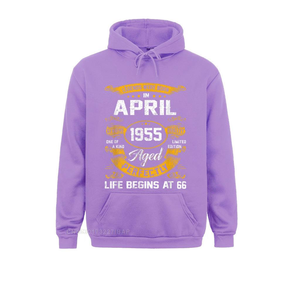 Legends Were Born In April 1955 66th Birthday Hooded Pullover Sweatshirts For Men Long Sleeve Outdoor Hoodies Newest Hoods Party