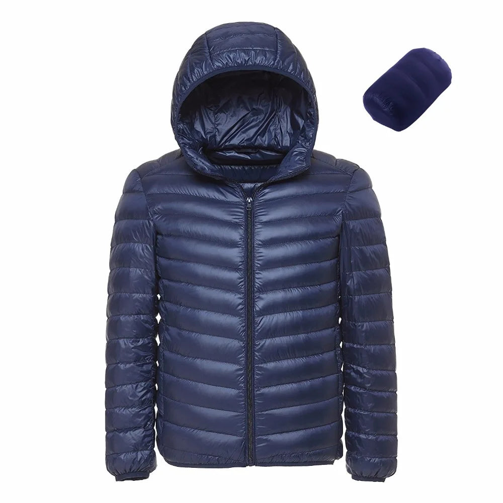 Männlicher Daunen mantel hoher Qualität Komfort lässig Mode atmungsaktiv einfarbig halten warm weiße Ente Herren Daunen jacke plus Größe M-5XL