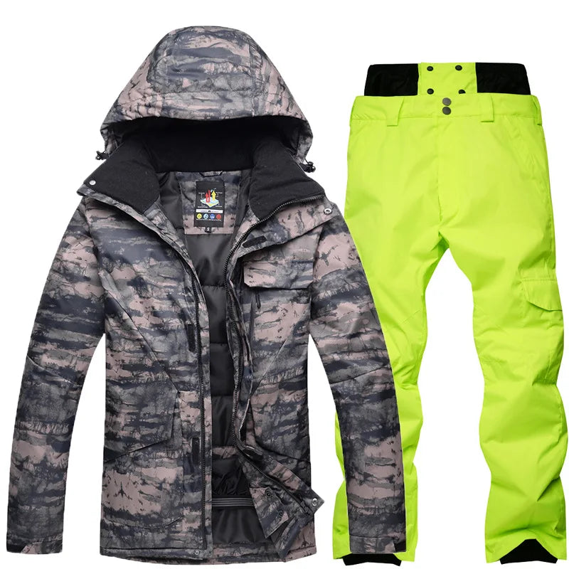 Neue Herren Camouflage Ski Anzug Wasserdicht Atmungsaktiv Snowboard Jacke Winter Schnee Hosen Anzüge Männlichen Skifahren und Snowboarden Sets