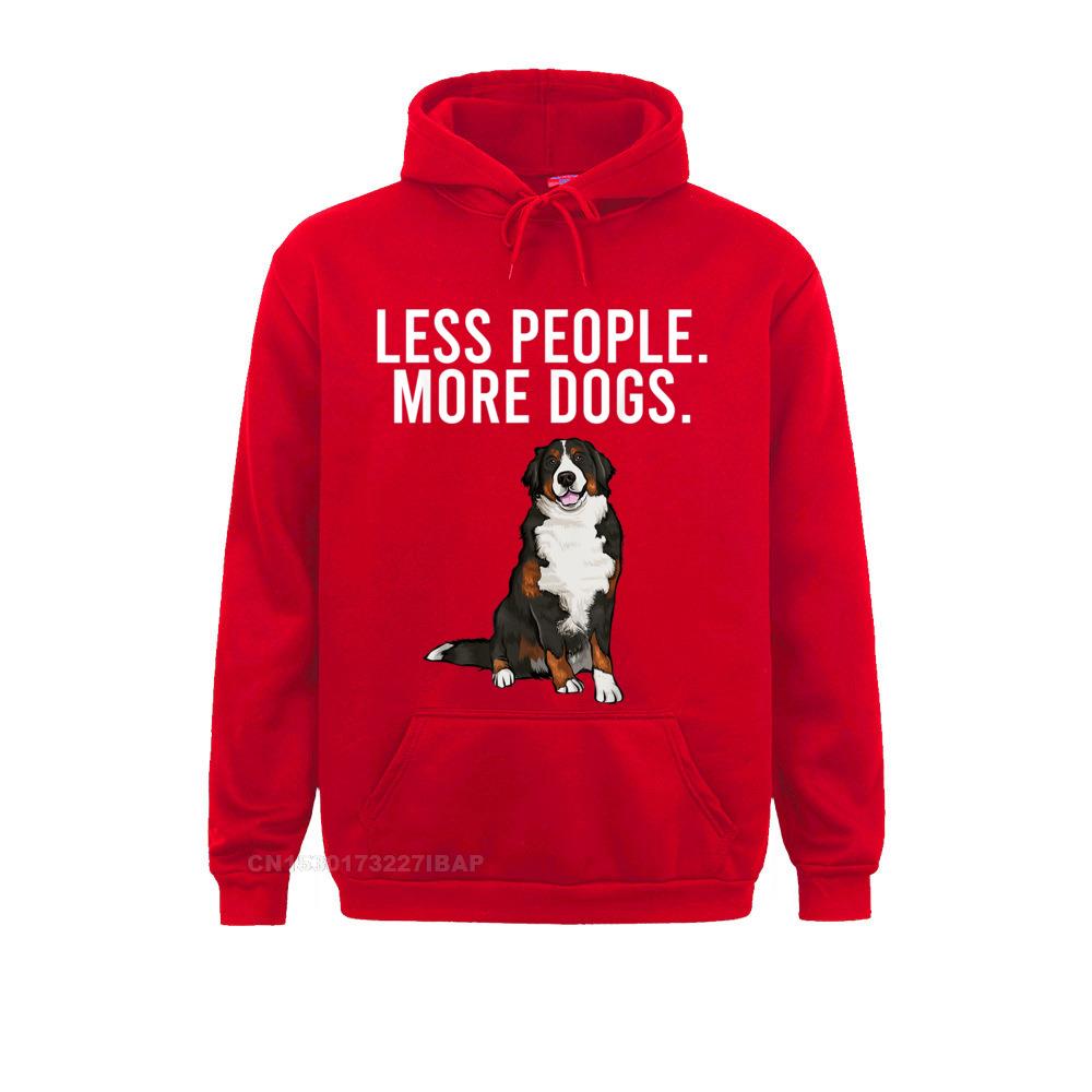 Less People More Dogs Bernese Mountain Dog Funny Introvert Hooded Pullover For Boys Design Hoodies Newest Outdoor Clothes