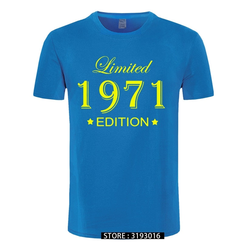 Man Made in 1971 T-shirt Tops Limited Edition 1971 T Shirts Short Sleeve Funny Birthday Tshirts for Men